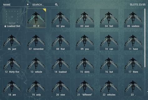 warframe loadout slots